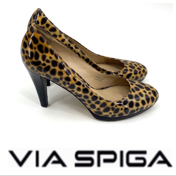 Via Spiga Shoes - 💕SALE💕Via Spiga Patten Leather Animal Print Heel